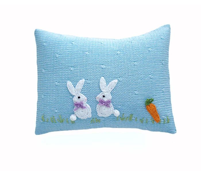 Baby Bunny Mini Pillow Blue