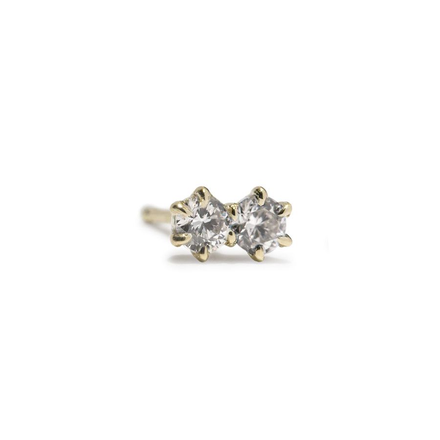Duo Earrings Pair in Diamond