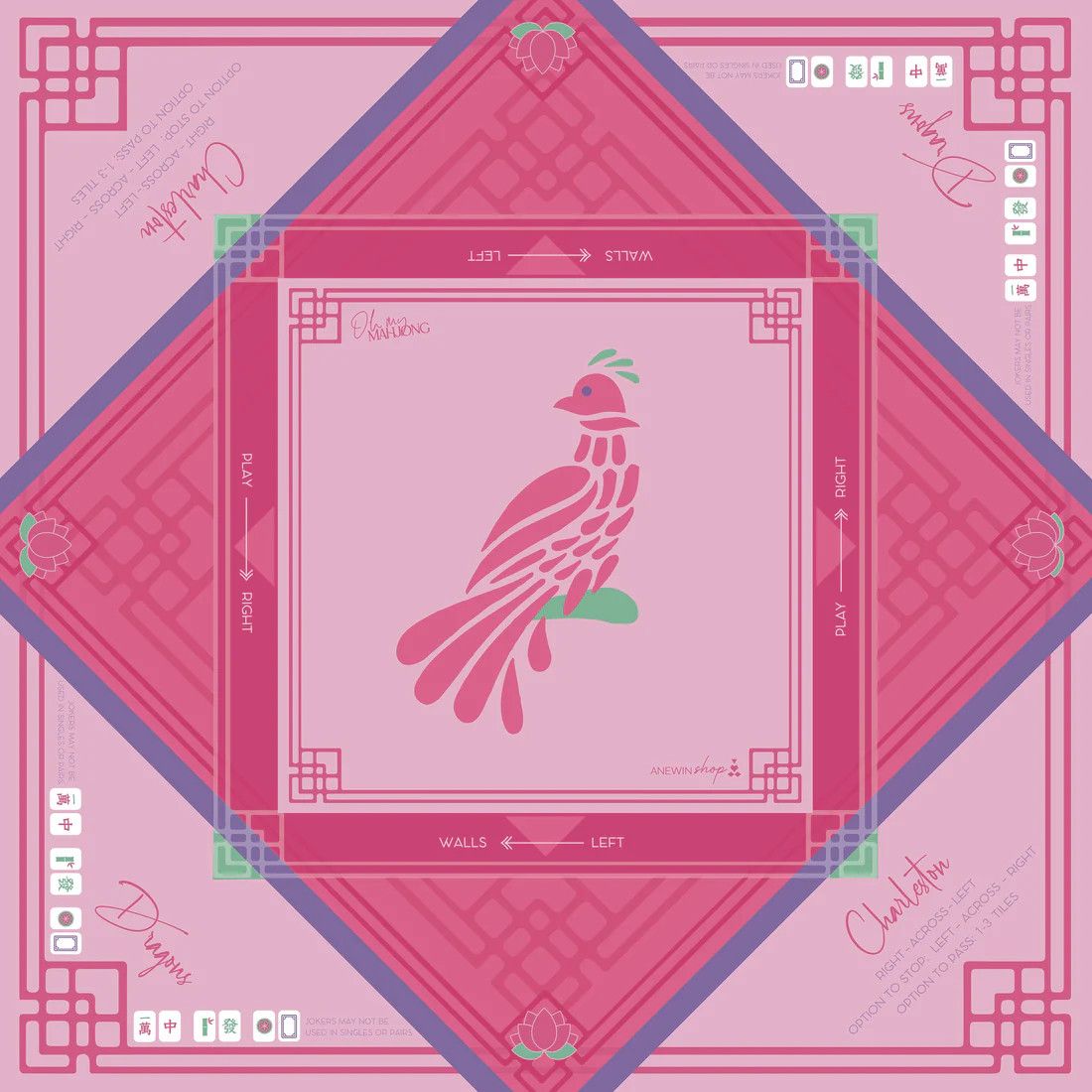Mahjong Mat-, Color: Bird Bam