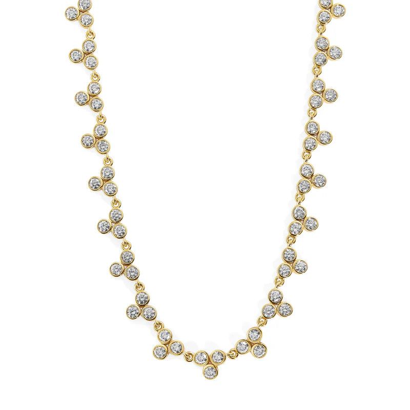 Three Bezel Cosmic Necklace, 18K  8.14ct