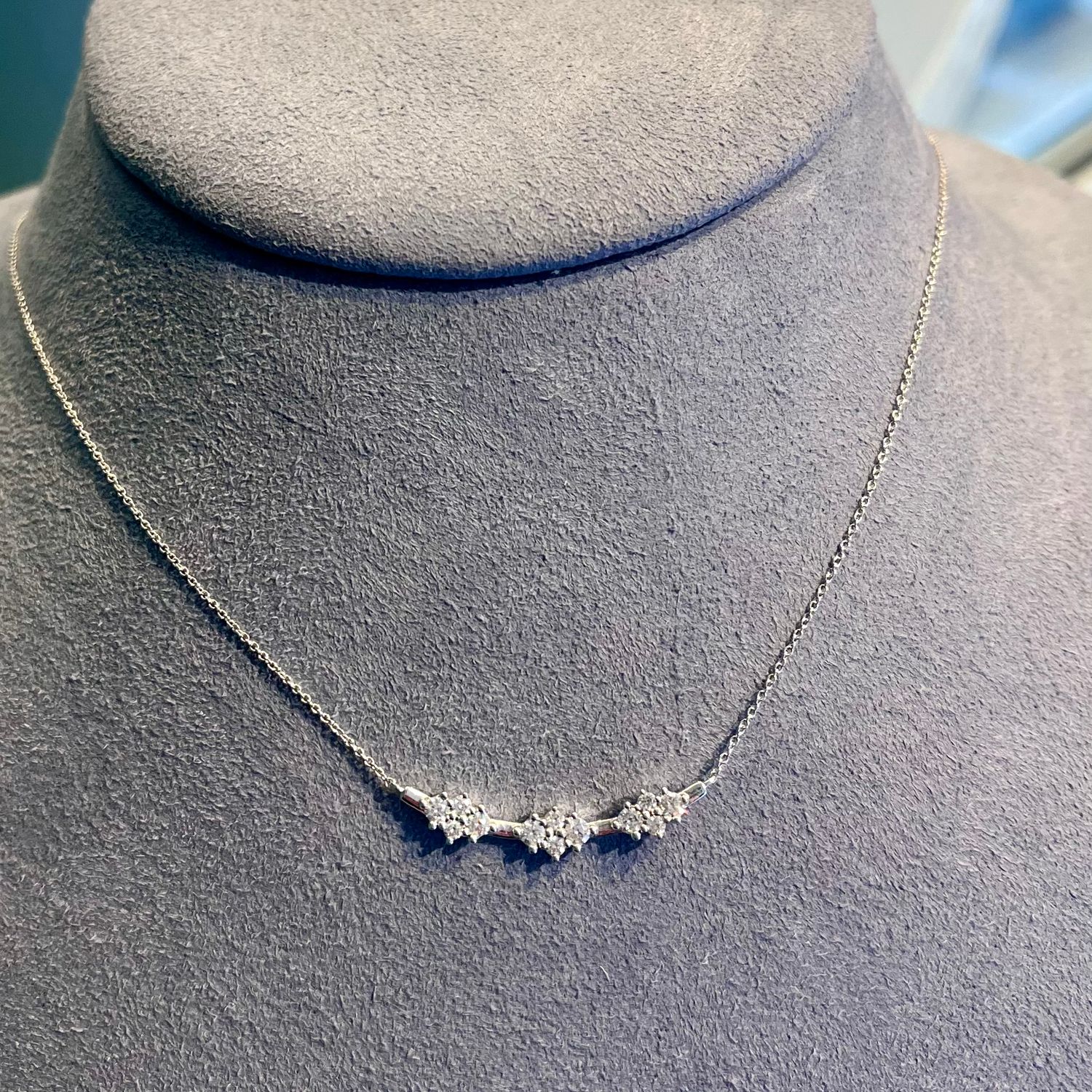 Necklace- DC Vivian Lily Interval Curve WG .28ct