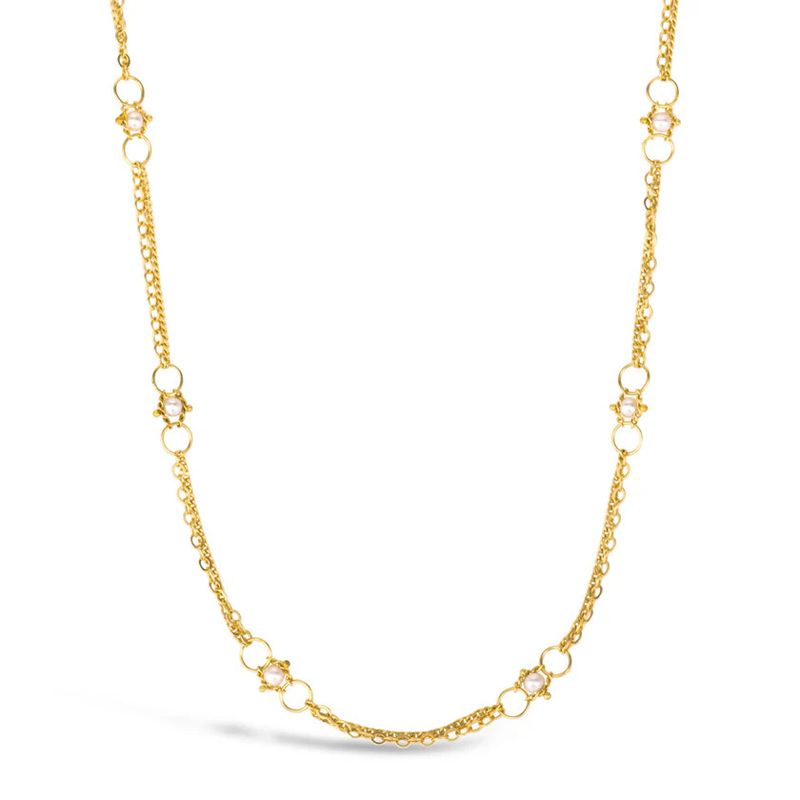 Necklace- Whisper Chain Pearl 16-18&quot; 18k