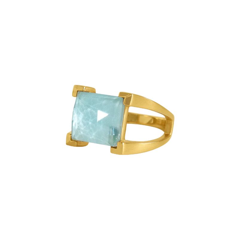 Mini Plaza Ring- Irr Sky Blue