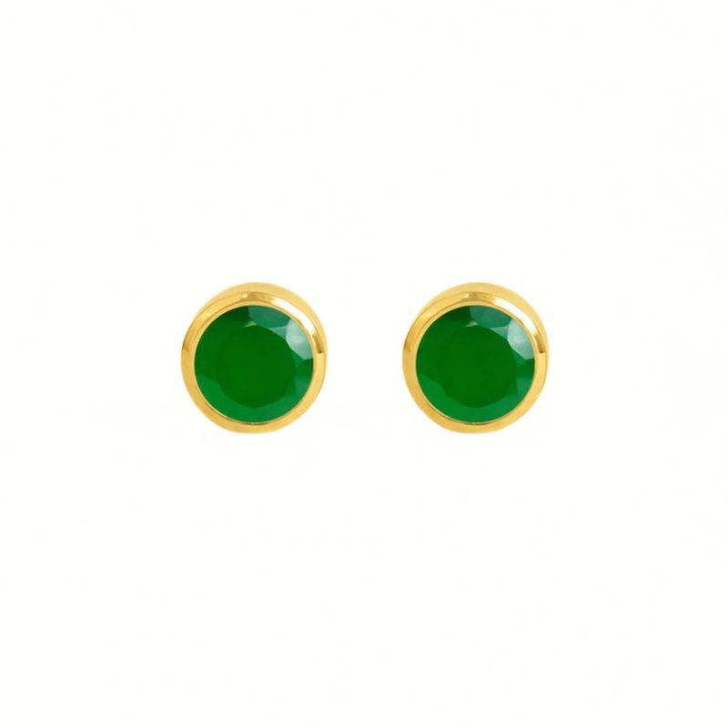 Signature Midi Studs- Green Onyx