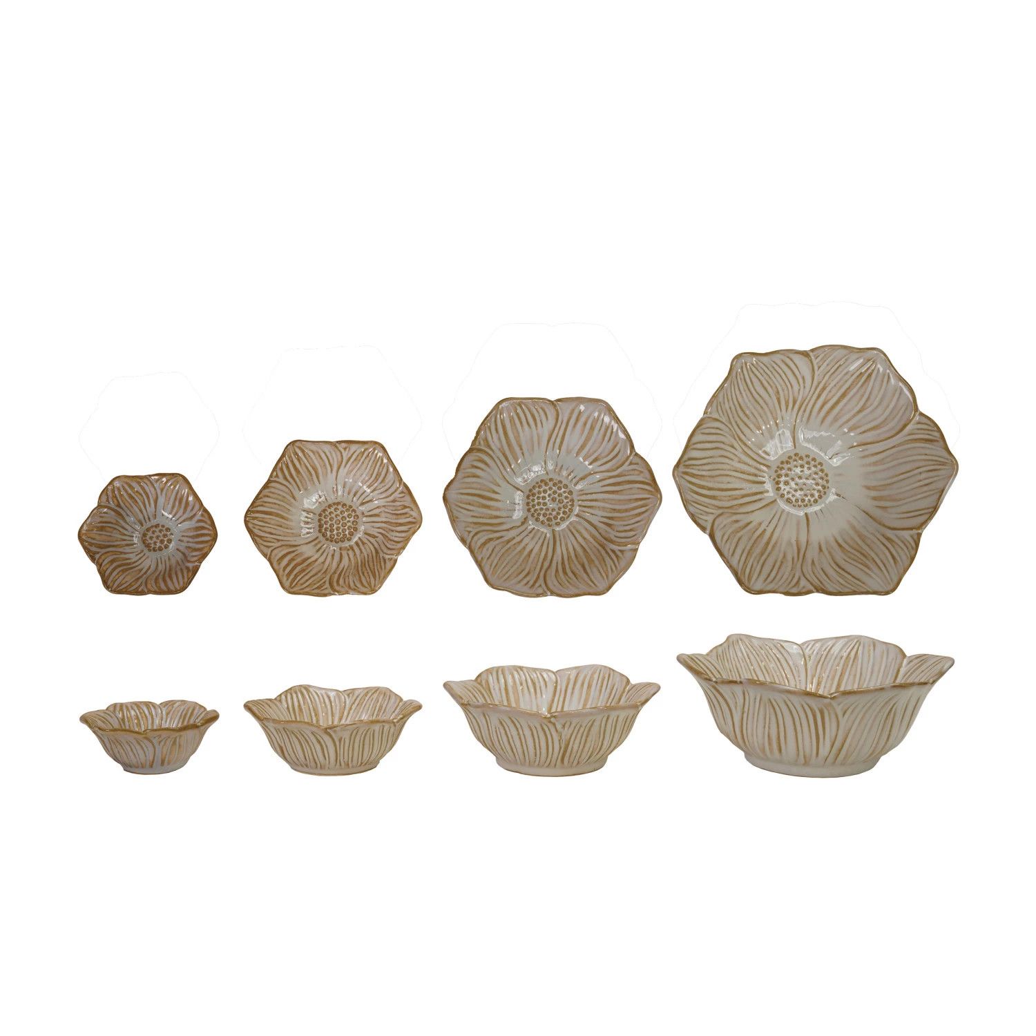 Flower Shaped Bowls, S/4