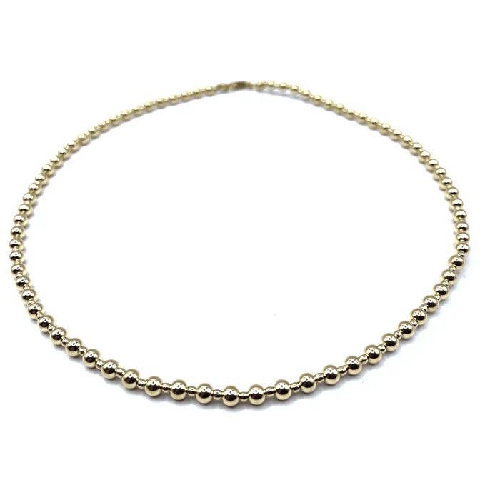 Necklace- 4/2/4 mm Dimension GF 16&quot;