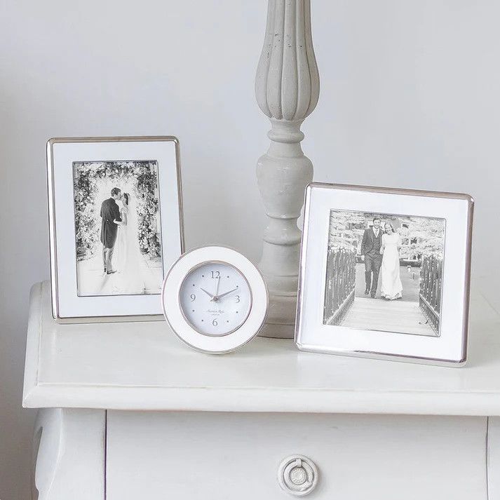 Curve Enamel Frame 5x7-, Color: White