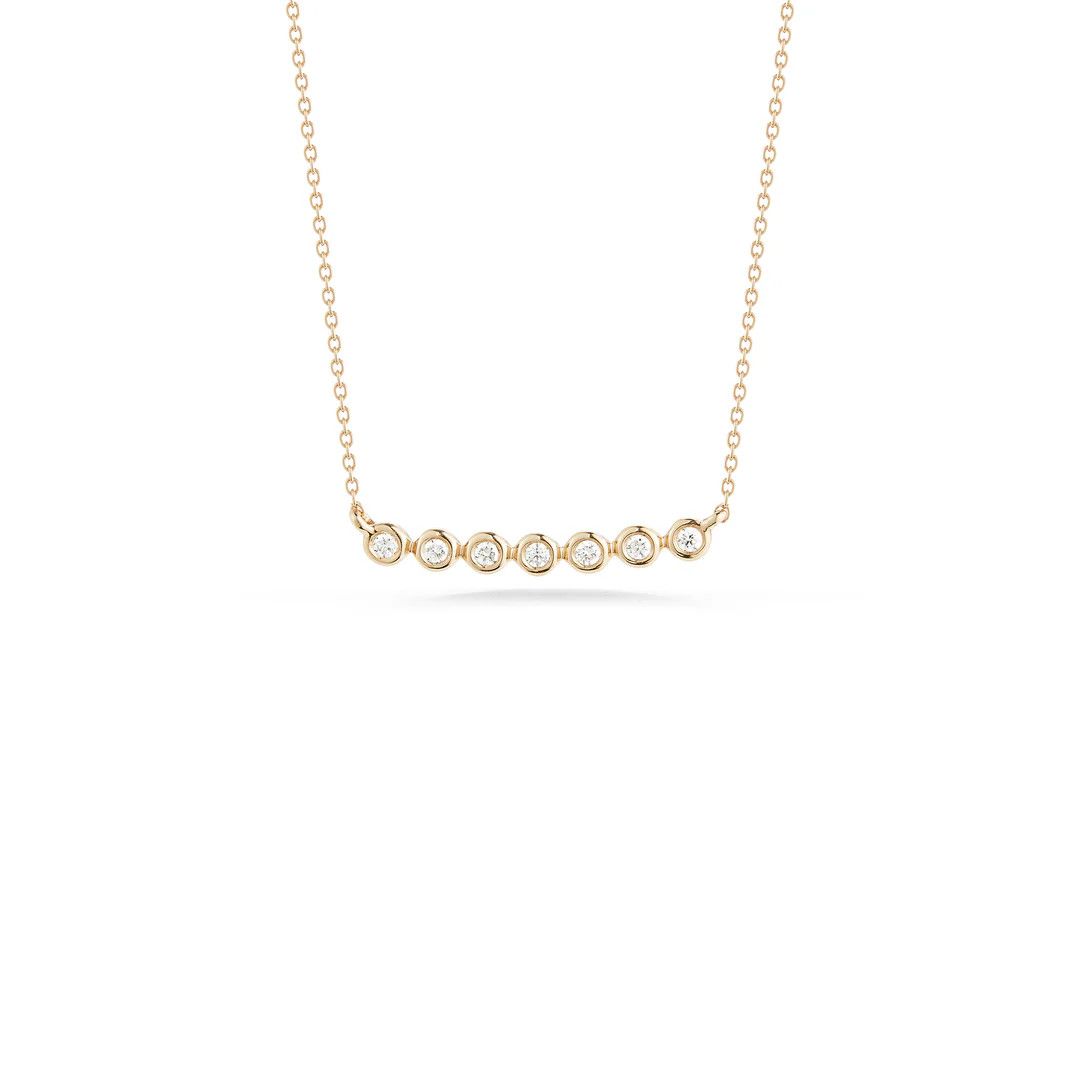 Necklace- Lulu Jack Bezel Bar 14K YG .06 ct