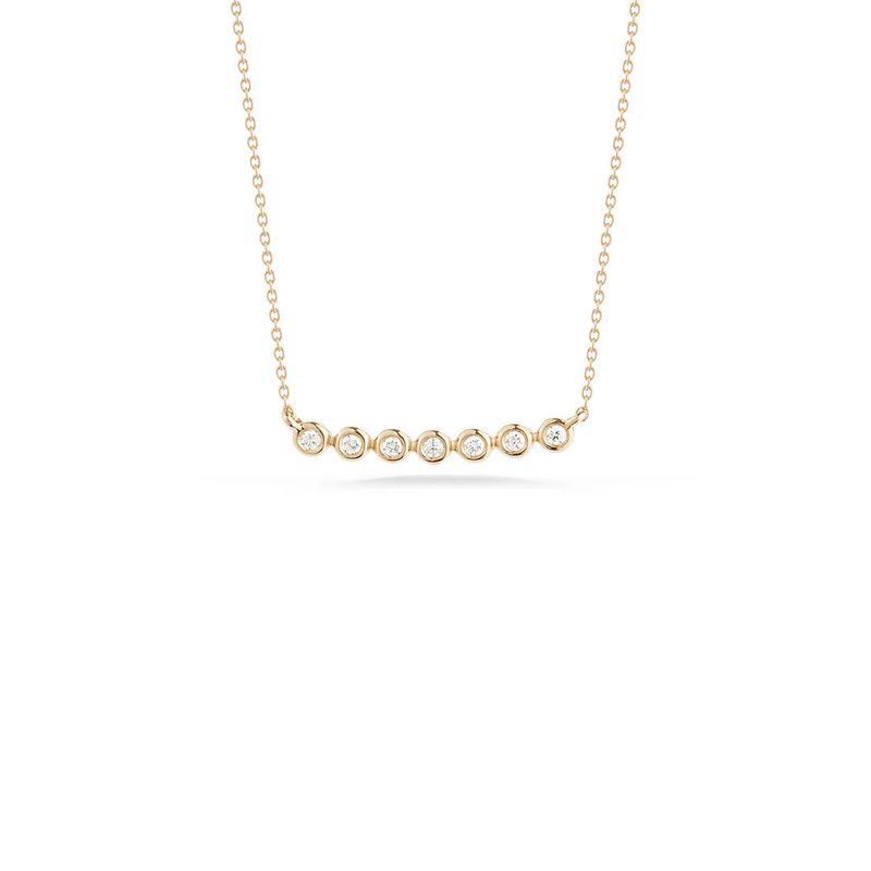 Necklace- Lulu Jack Bezel Bar 14K YG .06 ct