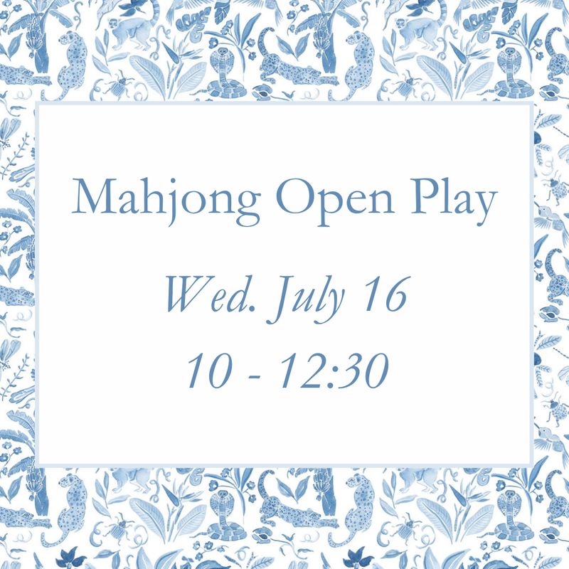 Mahjong Open Play - Wed. July 16, 10 - 12:30