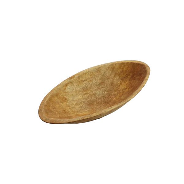 19&quot; Hand Carved Oval Wood Bowl