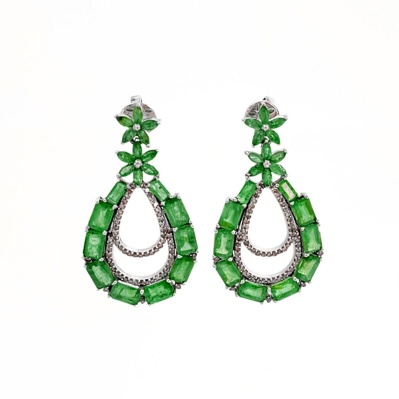 Baguette Emerald Teardrops