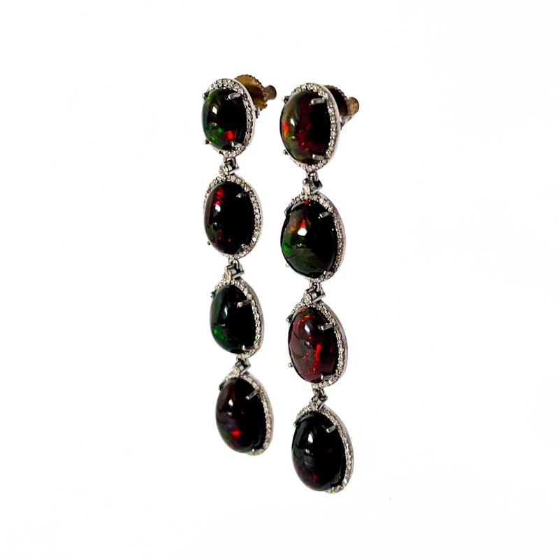 Black Opal Oval Drops