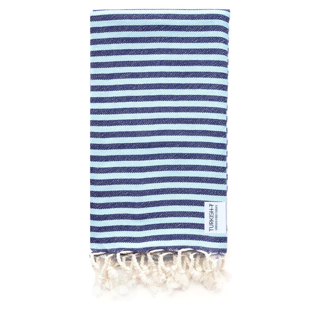 Turkish-T Beach Candy Towel-, Color: Navy and Light Blue