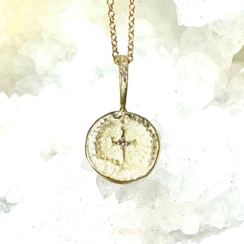 Necklace- 14k Wreath Cross Artifact, 18&quot;