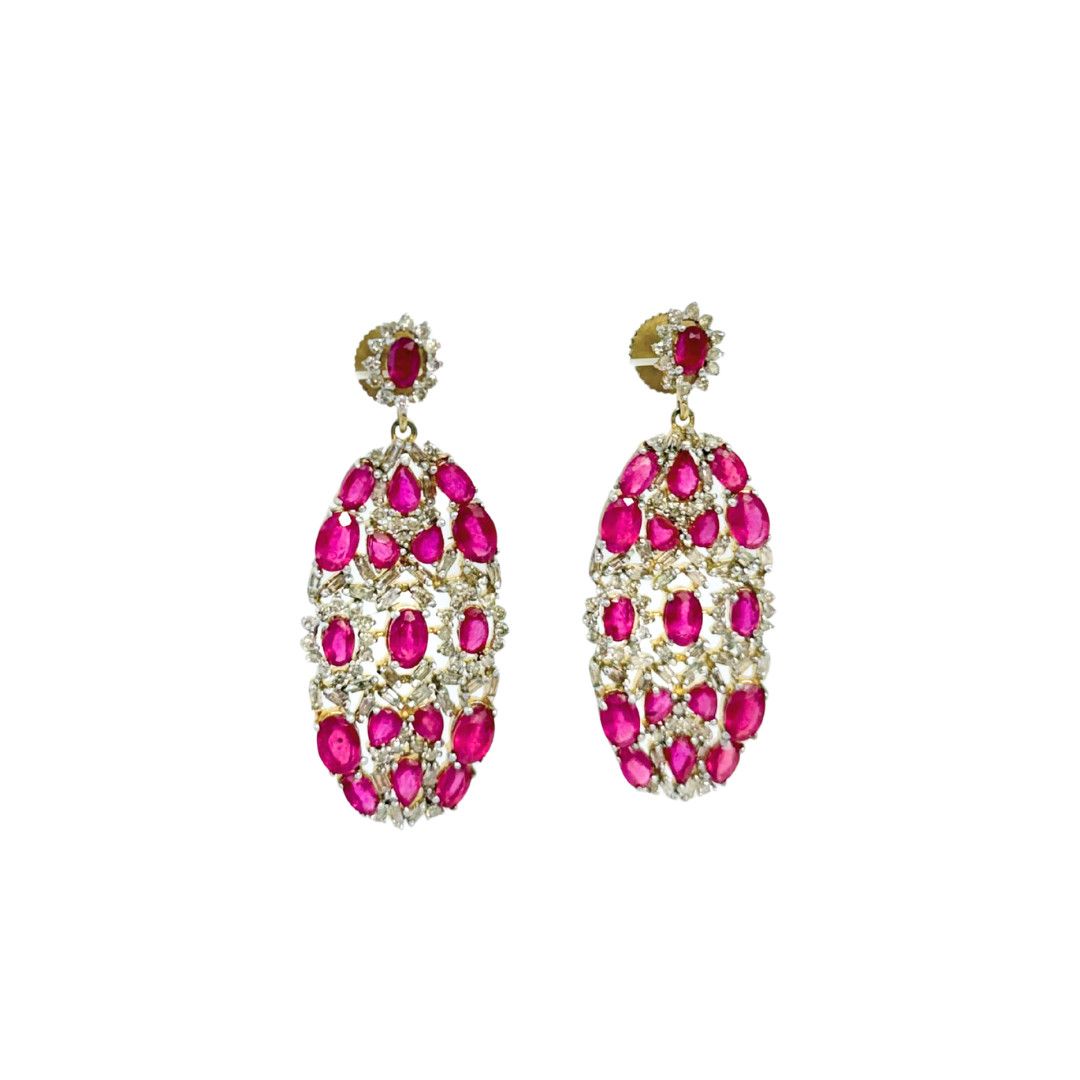 Ruby/Dia Pave Oval Drop