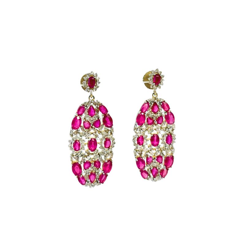 Ruby/Dia Pave Oval Drop