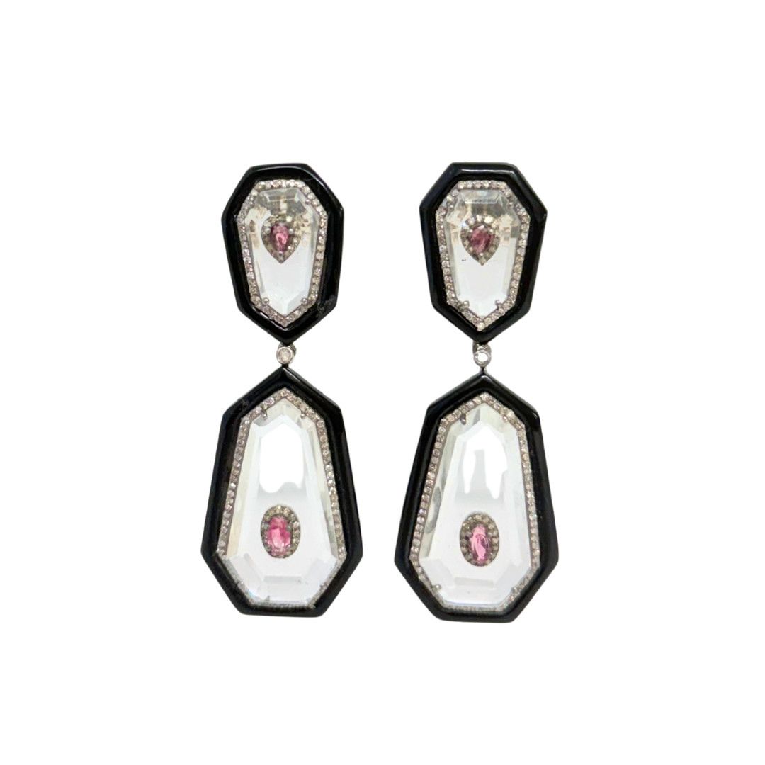 Black Onyx Geometric Drop