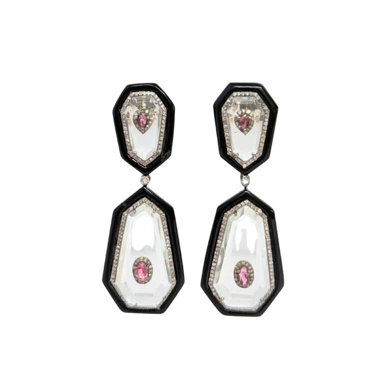 Black Onyx Geometric Drop