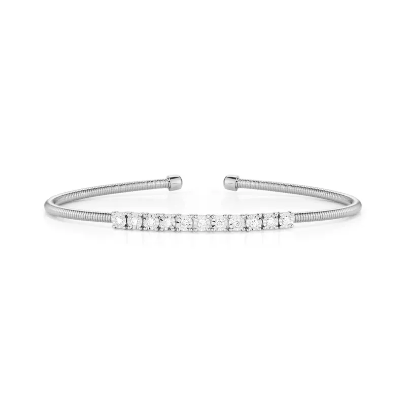 Bracelet- Ava Bea Flexi Cuff 14k WG .2ct diamonds