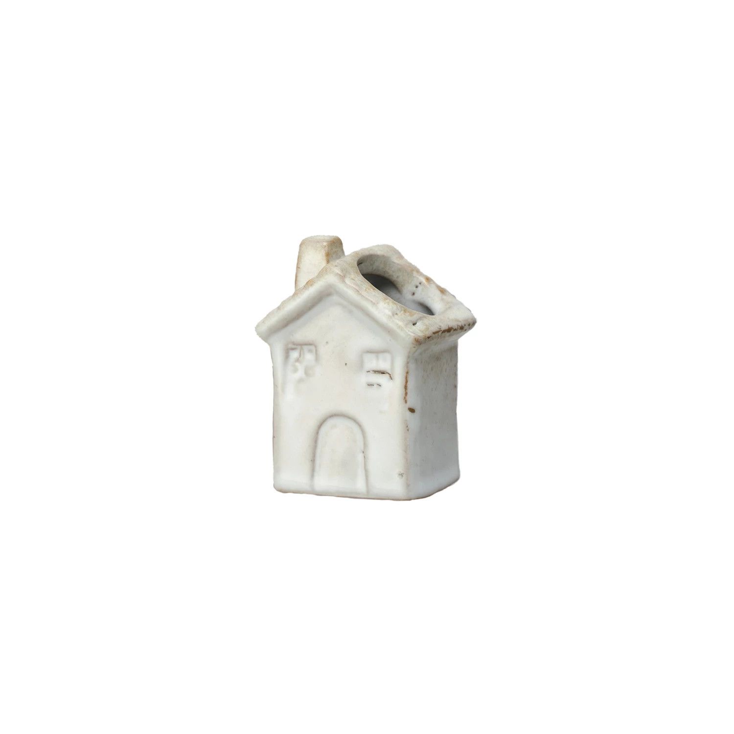 Stoneware Toothpick Holder, White