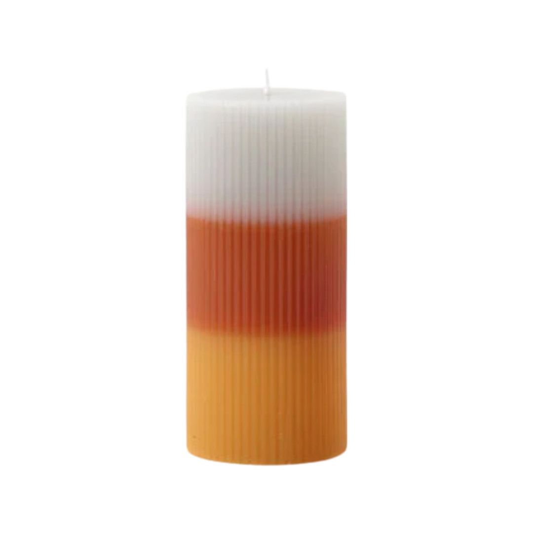 Candy Corn Pillar Candle, Lg