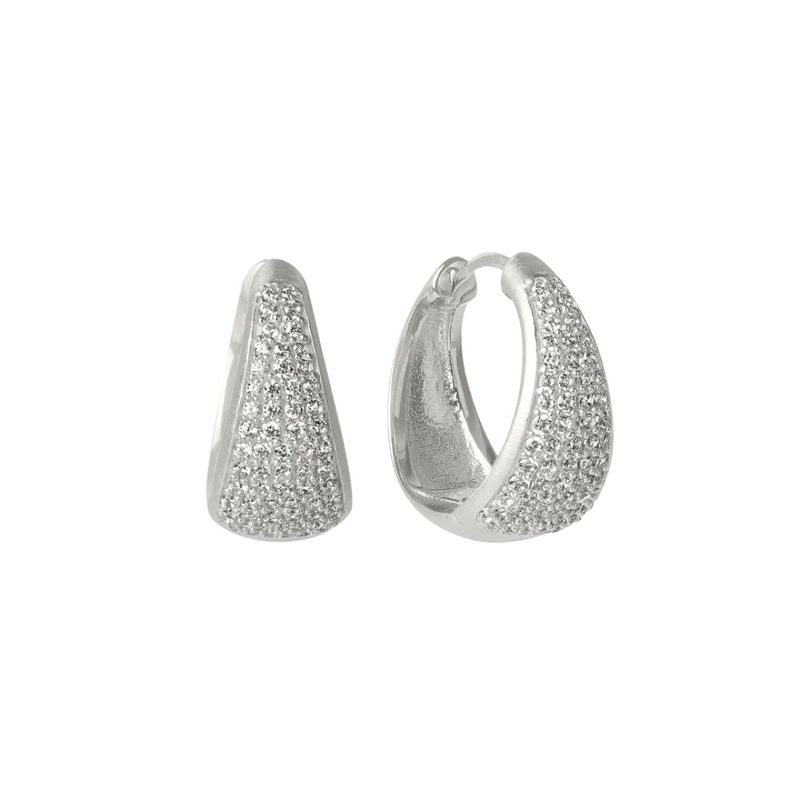 Margaux Pave Huggies- Silver