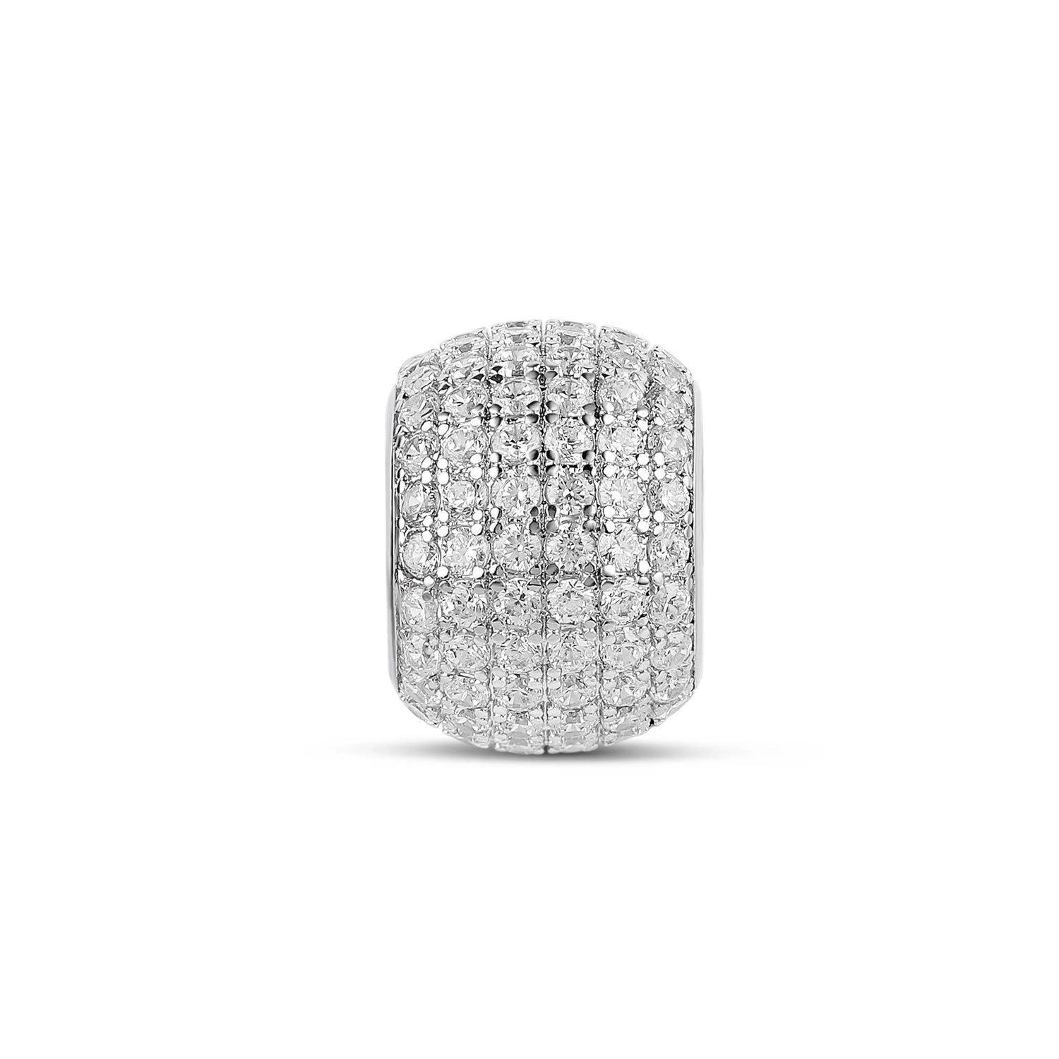 Charm- Full Pave Spacer Silver