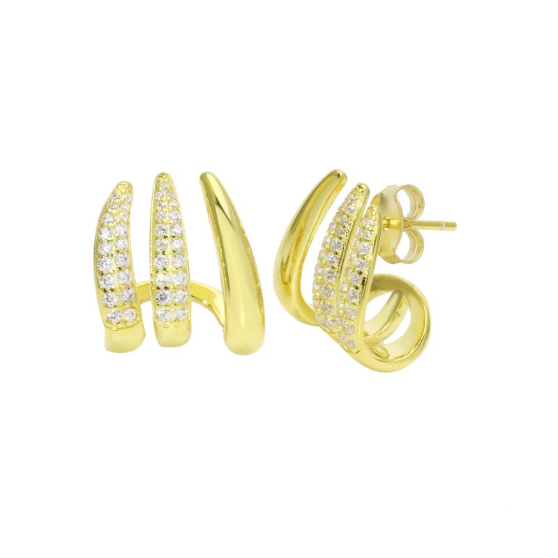 Earrings- Wave Pave Cage