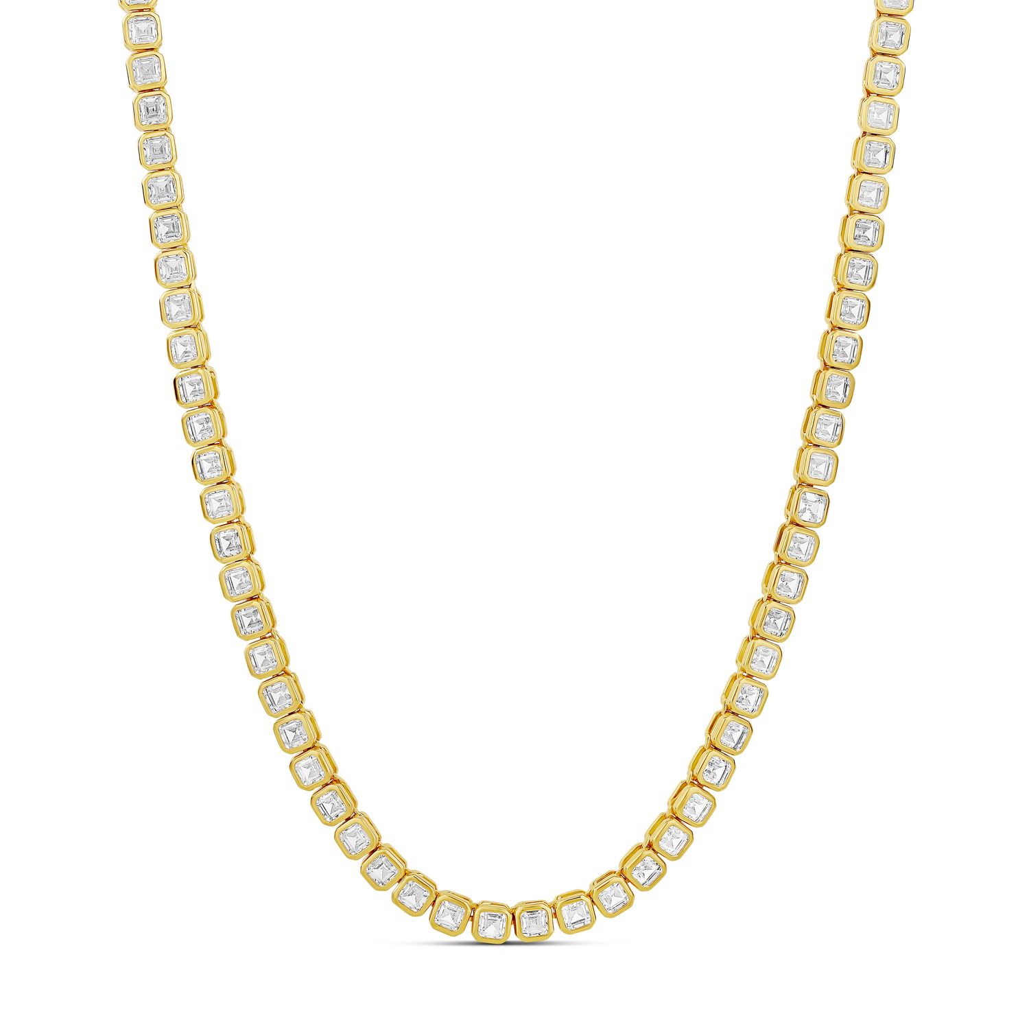 Necklace- Bezel Square Tennis