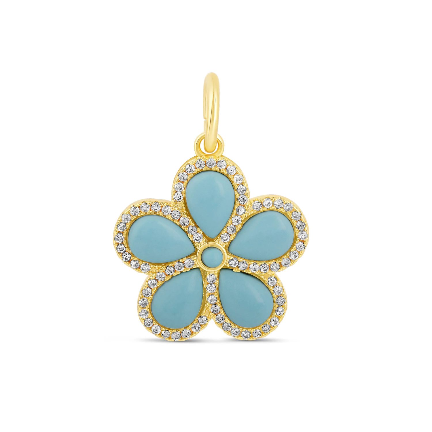 Charm- Flower Turq