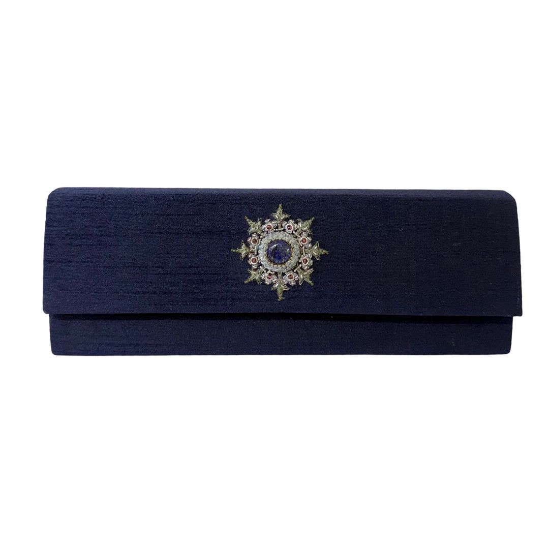 Navy Blue Clutch, Gray Star