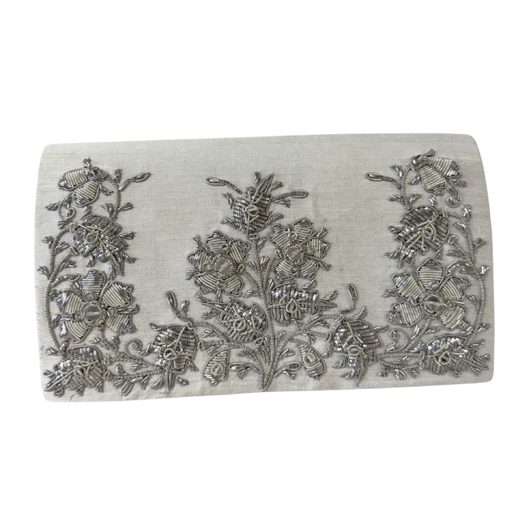 White Silk Clutch, Trident