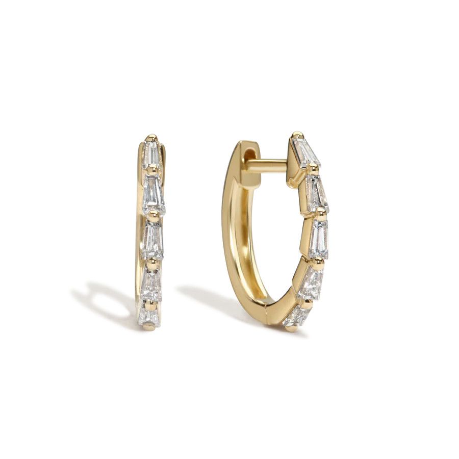 Adagio Baguette Huggies Diamond 14k