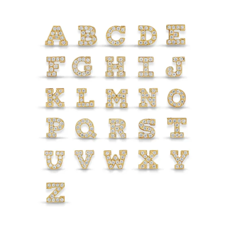 Charm- 14k Diamond Initial-