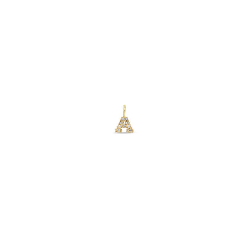 Charm- 14k Diamond Initial-, Pattern: A