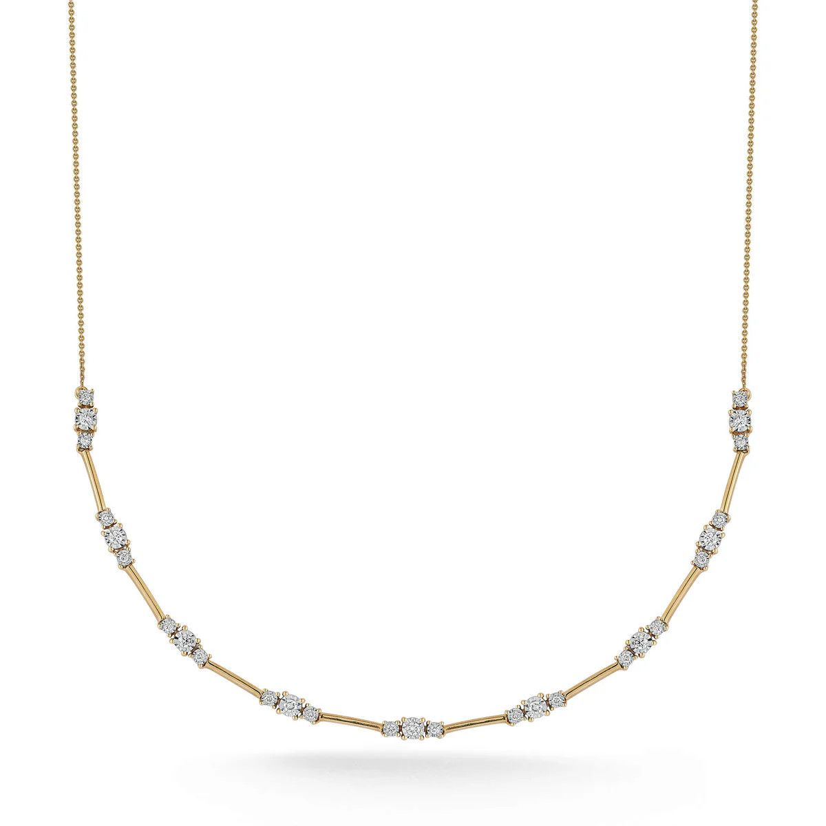 Necklace- Ava Bea Spaced Tennis .51ct YG