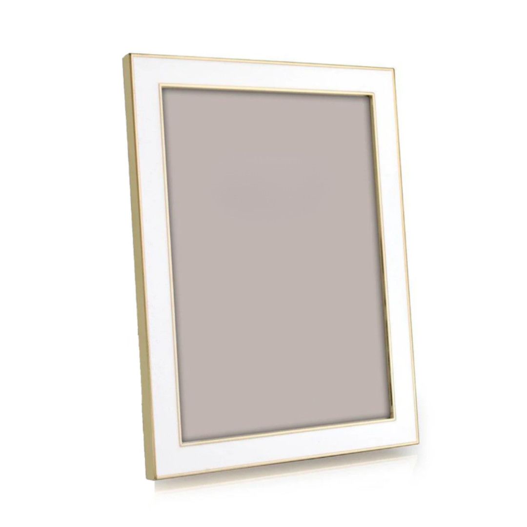 4x6 White Enamel Frame &amp; Gold
