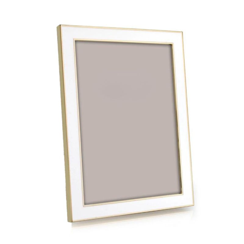 4x6 White Enamel Frame &amp; Gold