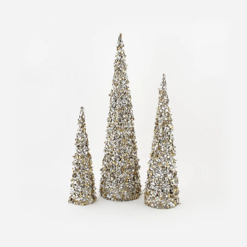 Sequin Cone Tree, S/3