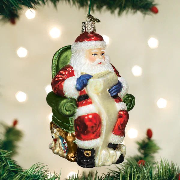 Santa Checking List Ornament