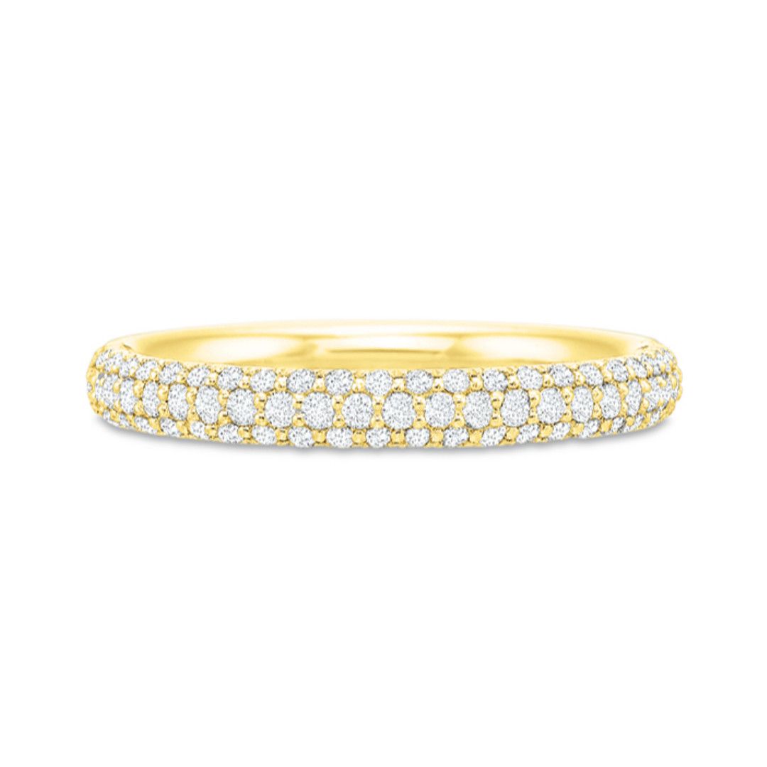 3-row Pave Half, 18k YG, .34ct