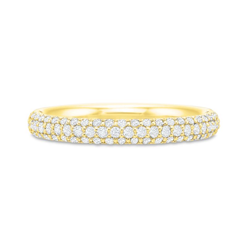 3-row Pave Half, 18k YG, .34ct
