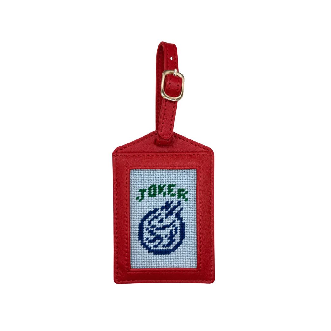Needlepoint Luggage Tag-, Pattern: Wild Tile