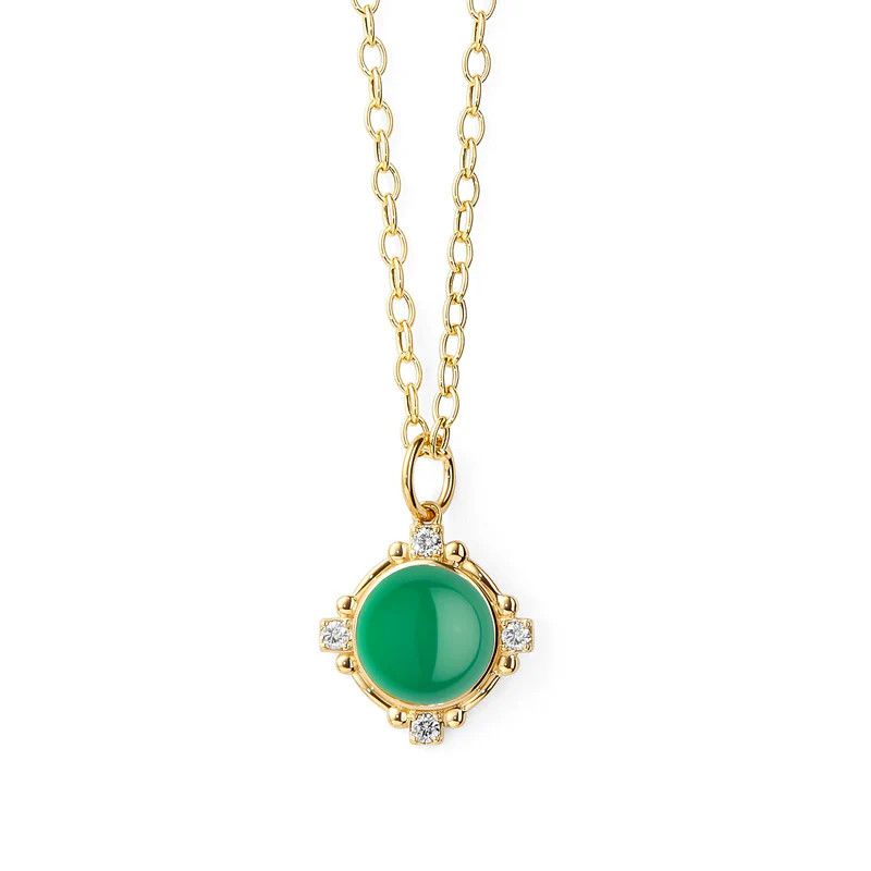 18k Mogul Pendant Green Chalcedony 6ct