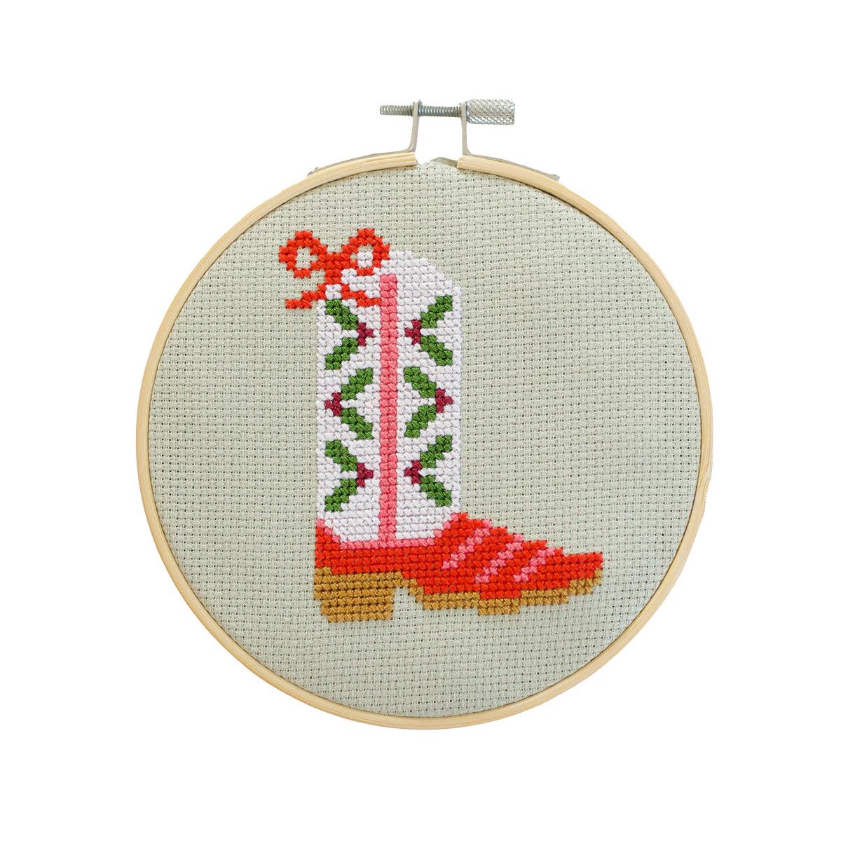 Cross Stitch Kit- Xmas Cowboy Boot