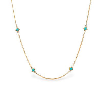 Necklace- Textile Station, Turq, 18k
