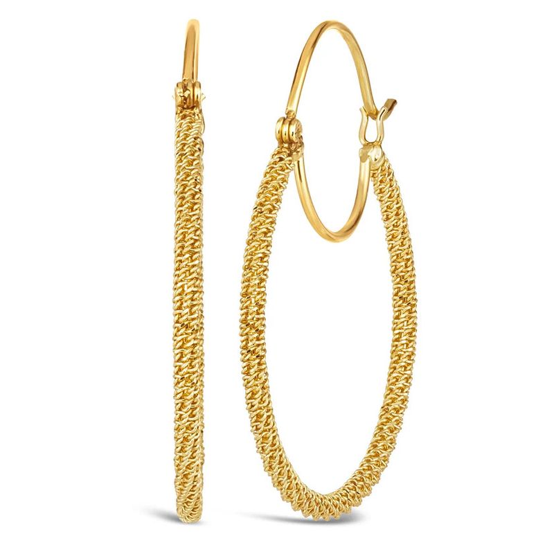 Earrings- Stardust Hoops, Med, 18k