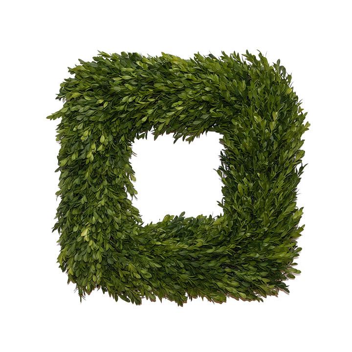 Square Faux Boxwood Wreath