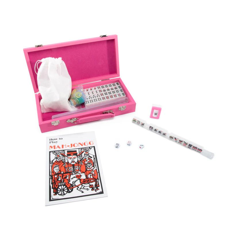 Mini Travel Mahjong Set- Pink